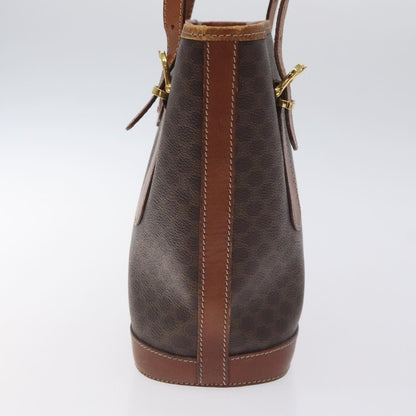 Celine Vintage Macadam Handbag Canvas, BROWN, CANVAS, Handbag