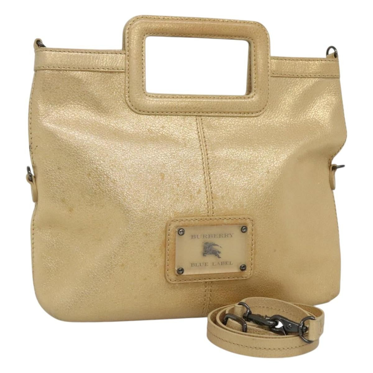 Burberry Blue Label Tote Bag Leather, GOLD, LEATHER, Tote bag