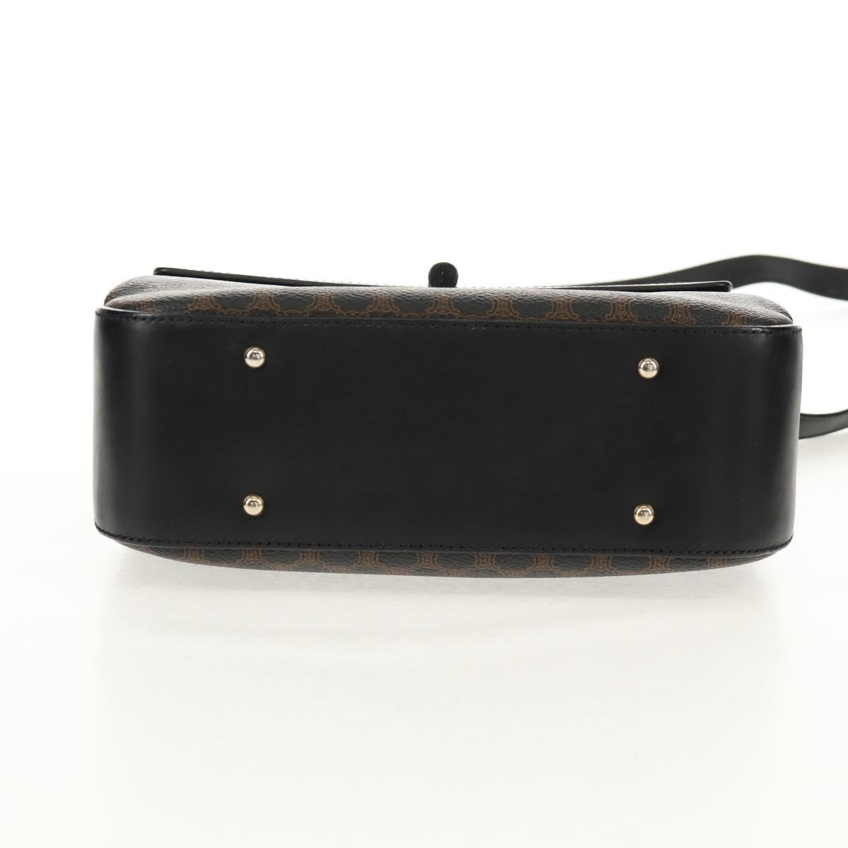 Celine Vintage Convertible Top Handle Bag Macadam Coated Canvas, BROWN, PVC, Handbag