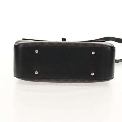 Celine Vintage Convertible Top Handle Bag Macadam Coated Canvas, BROWN, PVC, Handbag