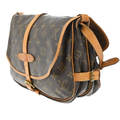 Louis Vuitton Saumur Handbag Monogram Canvas, BROWN, CANVAS, Shoulder bag