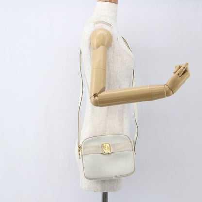 Salvatore Ferragamo Vala Shoulder Bag Leather, WHITE, LEATHER, Shoulder bag