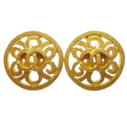 Chanel CC Round Earrings Metal, GOLD, GOLD_PLATED, Earrings