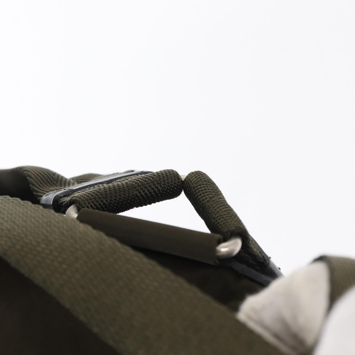 Prada Vela Double Front Pocket Backpack Tessuto with Saffiano Leather, KHAKI, NYLON, Backpack