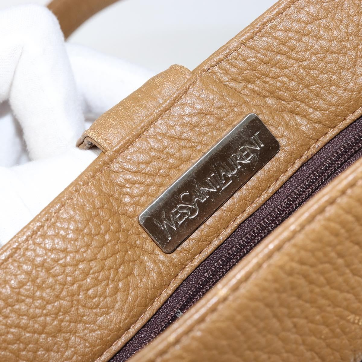 Saint Laurent Vintage Handbag Leather, BROWN, LEATHER, Handbag