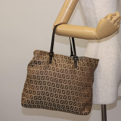 Fendi Vintage Tote Zucca Canvas, BEIGE, CANVAS, Tote bag
