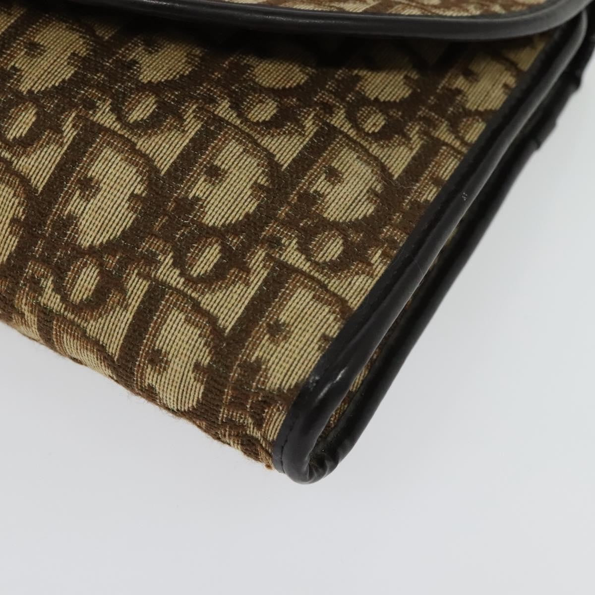 Christian Dior Vintage Flap Crossbody Bag Canvas, BROWN, CANVAS, Shoulder bag