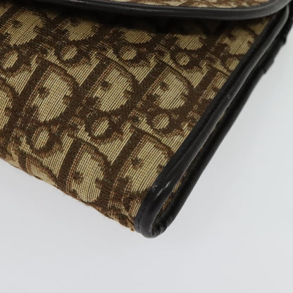 Christian Dior Vintage Flap Crossbody Bag Canvas, BROWN, CANVAS, Shoulder bag