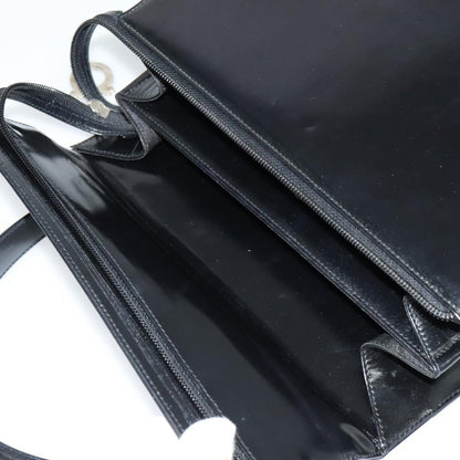 Salvatore Ferragamo Gancini handbag Patent leather, BLACK, PATENT_LEATHER, Handbag