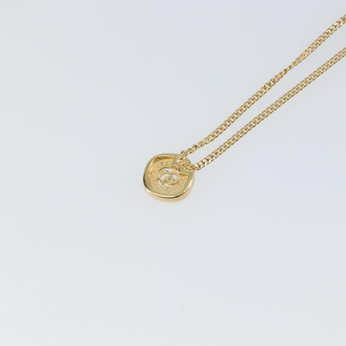 Christian Dior CD Pendant Necklace Metal and Crystals, GOLD, METAL, Necklace