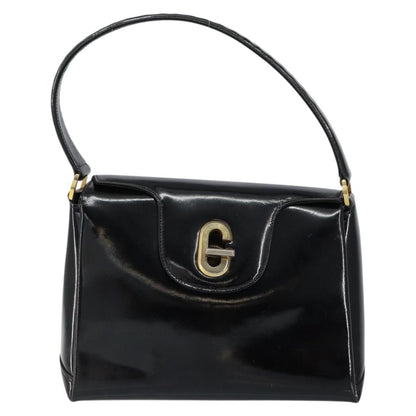 Gucci Vintage Handbag Enamel, BLACK, PATENT_LEATHER, Handbag
