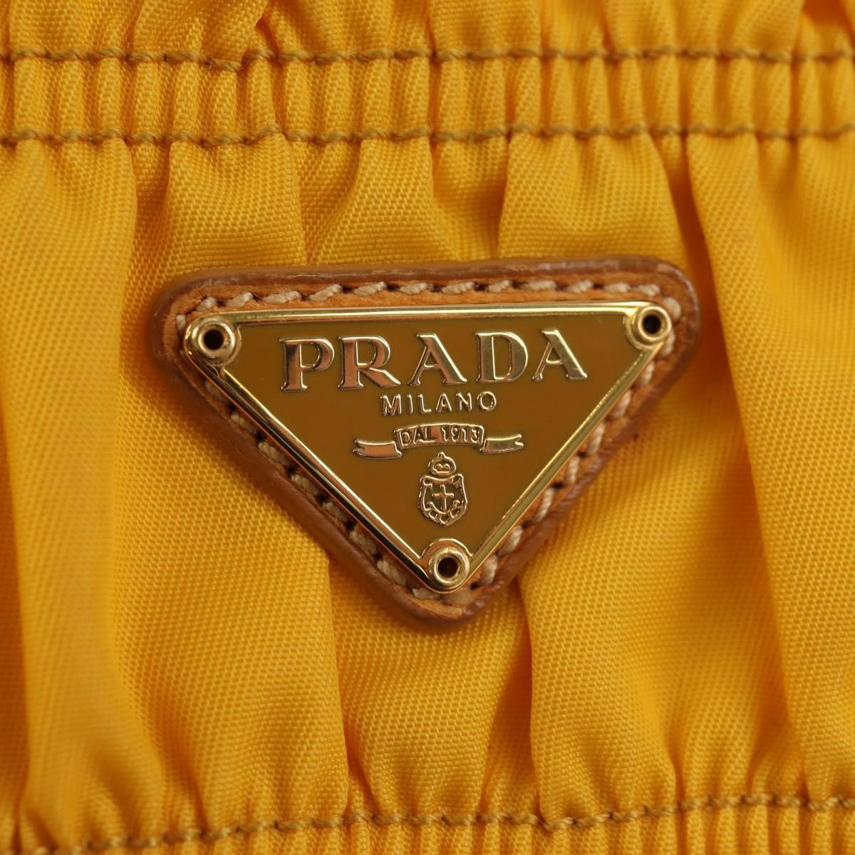 Prada Pochette Tessuto Gaufre, YELLOW, NYLON, Clutche & pouche