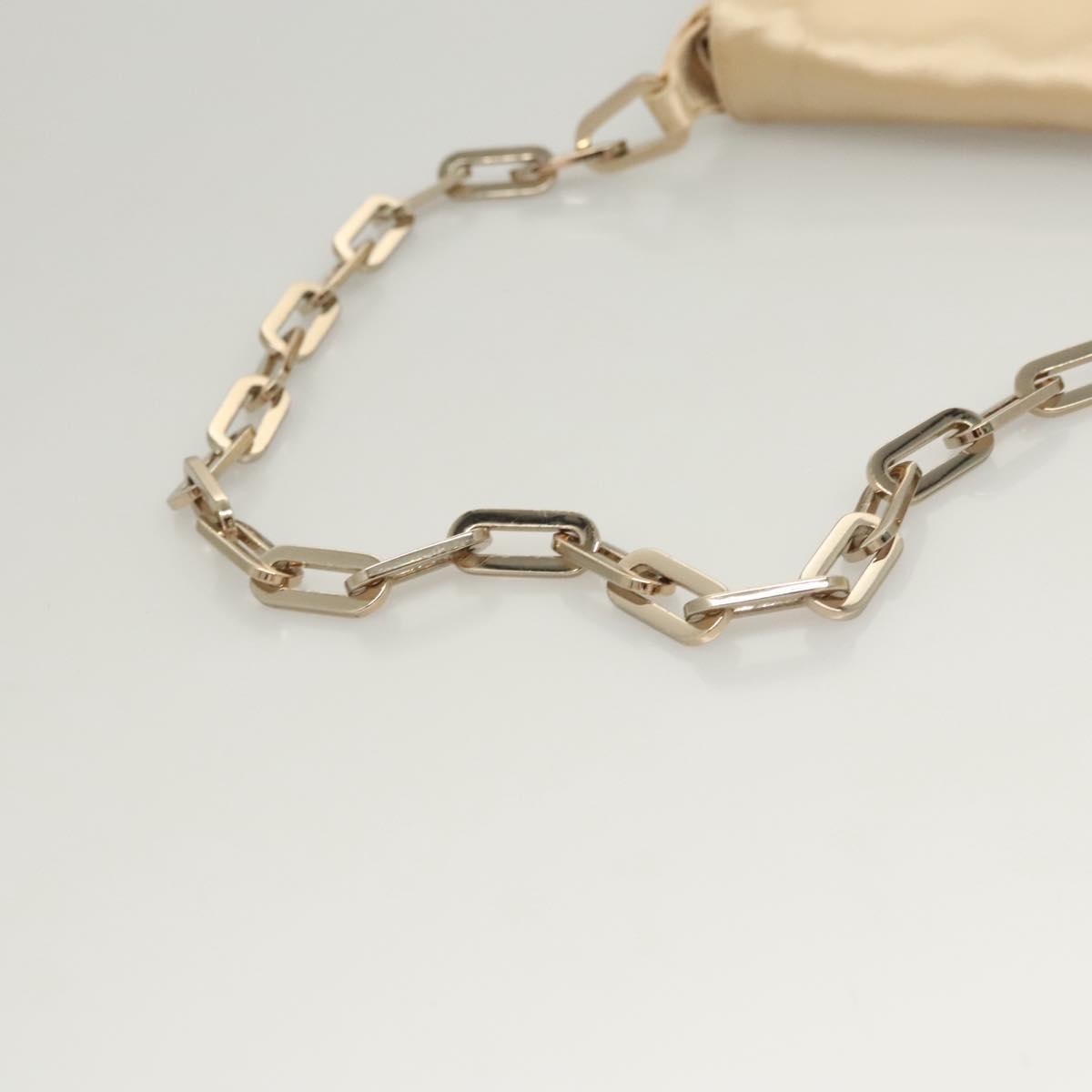 Gucci Chain Flap Shoulder Bag Satin, BEIGE, GOLD, Shoulder bag