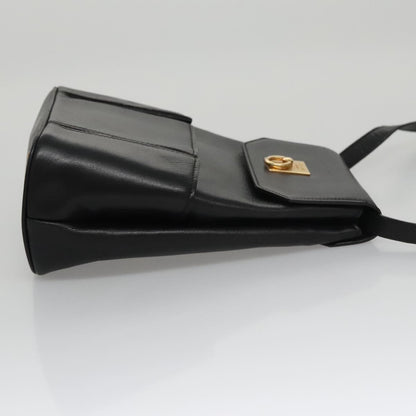 Celine Shoulder Bag Leather, BLACK, LEATHER, Shoulder bag