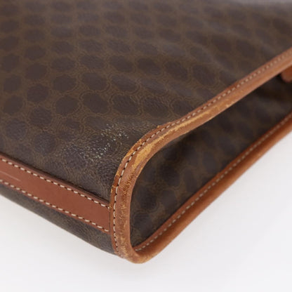 Celine Macadam Pochette Canvas, Brown, Canvas, Clutch