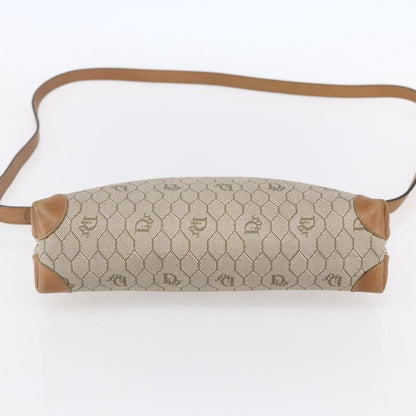Christian Dior Vintage Honeycomb Shoulder Bag Canvas and Leather, BEIGE, CANVAS, Shoulder bag