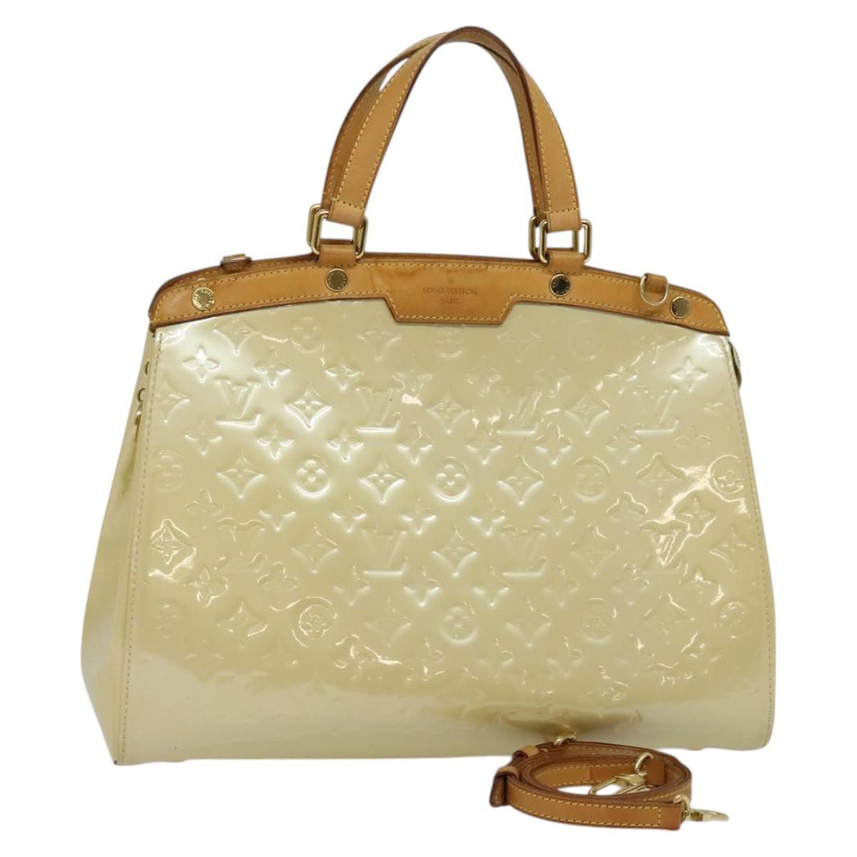 Louis Vuitton Brea Handbag Monogram Vernis, BEIGE, PATENT_LEATHER, Handbag