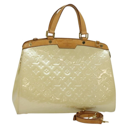 Louis Vuitton Brea Handbag Monogram Vernis, BEIGE, PATENT_LEATHER, Handbag