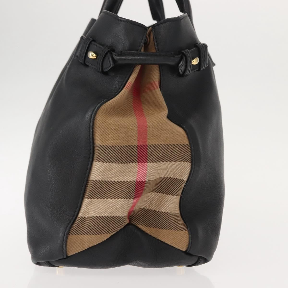 Burberry Banner Tote Leather, BLACK, LEATHER, Tote bag