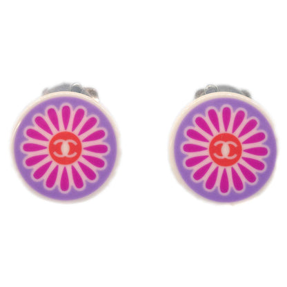 Chanel Vintage CC Round Button Clip-On Earrings Metal, Multicolour, Metal, Earrings