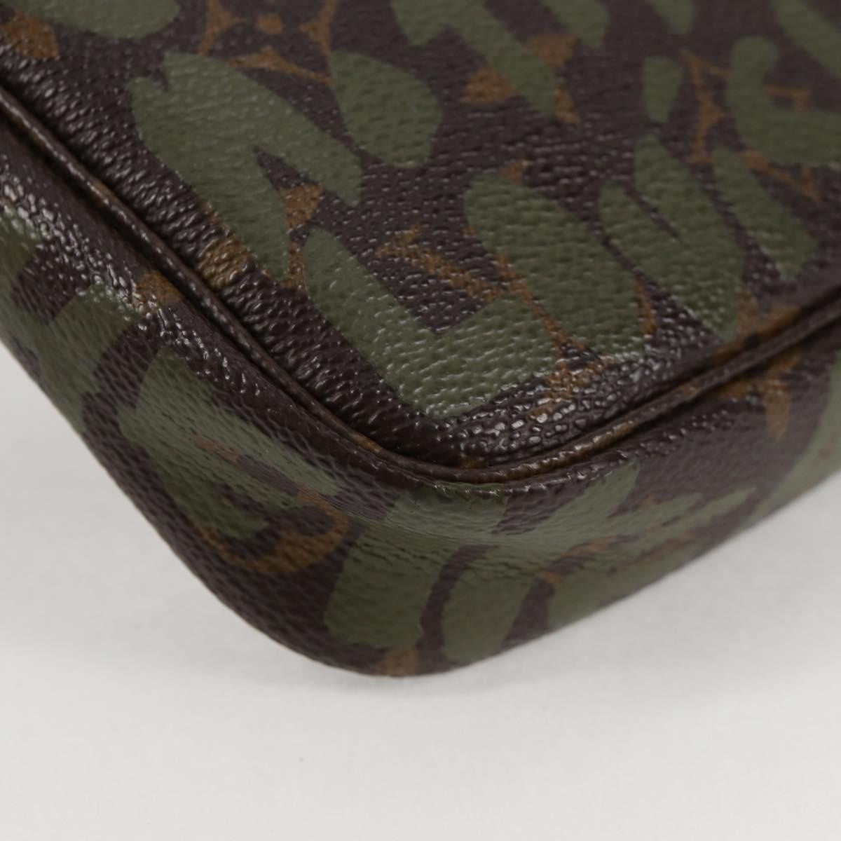 Louis Vuitton Pochette Accessoires Limited Edition Monogram Graffiti, BROWN, CANVAS, Clutche & pouche