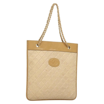 Chanel Chain Shoulder Bag Leather, BEIGE, LEATHER, Shoulder bag