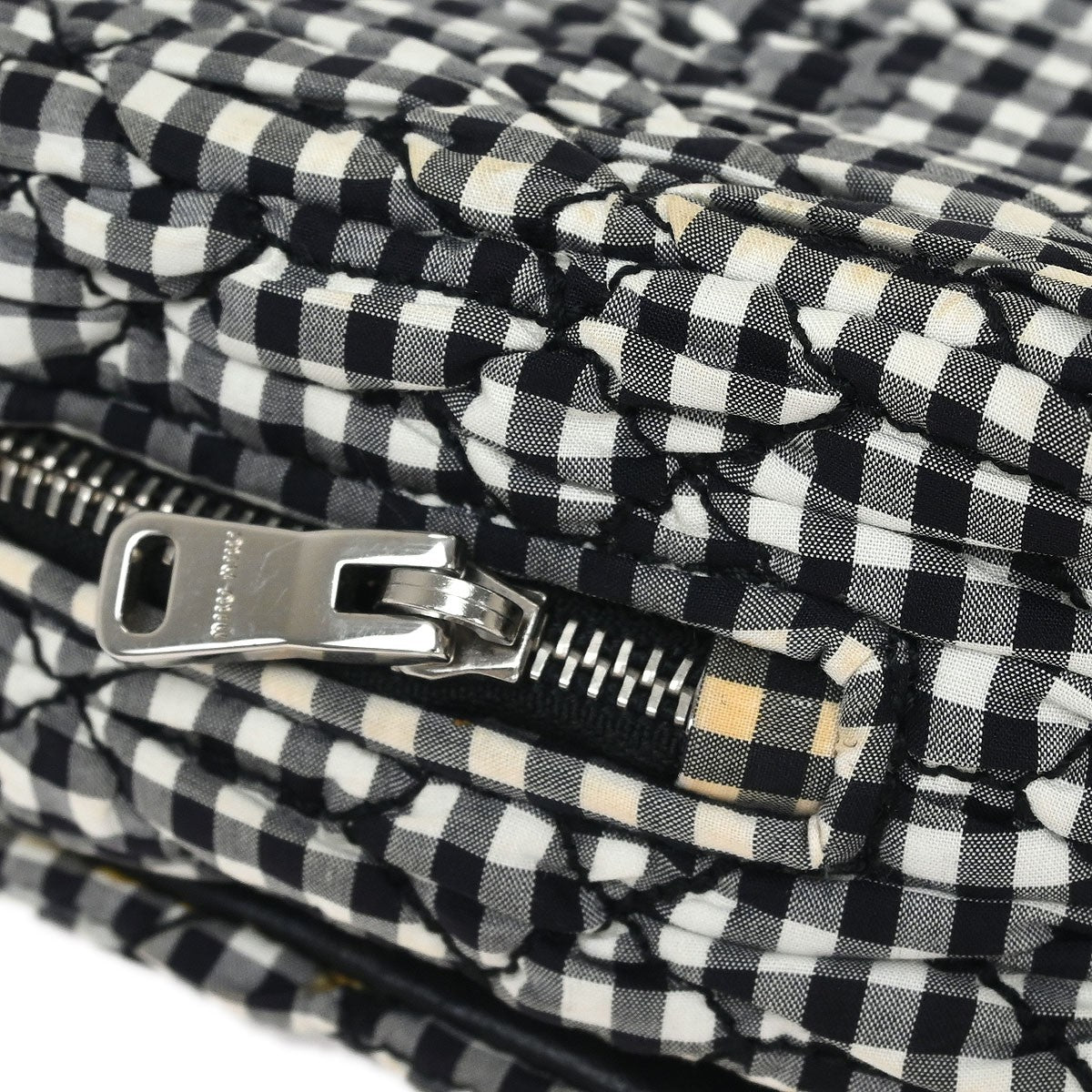 Miu Miu Crystal Clutch Matelasse Gingham Print Canvas, BLACK, CANVAS, Clutche & pouche