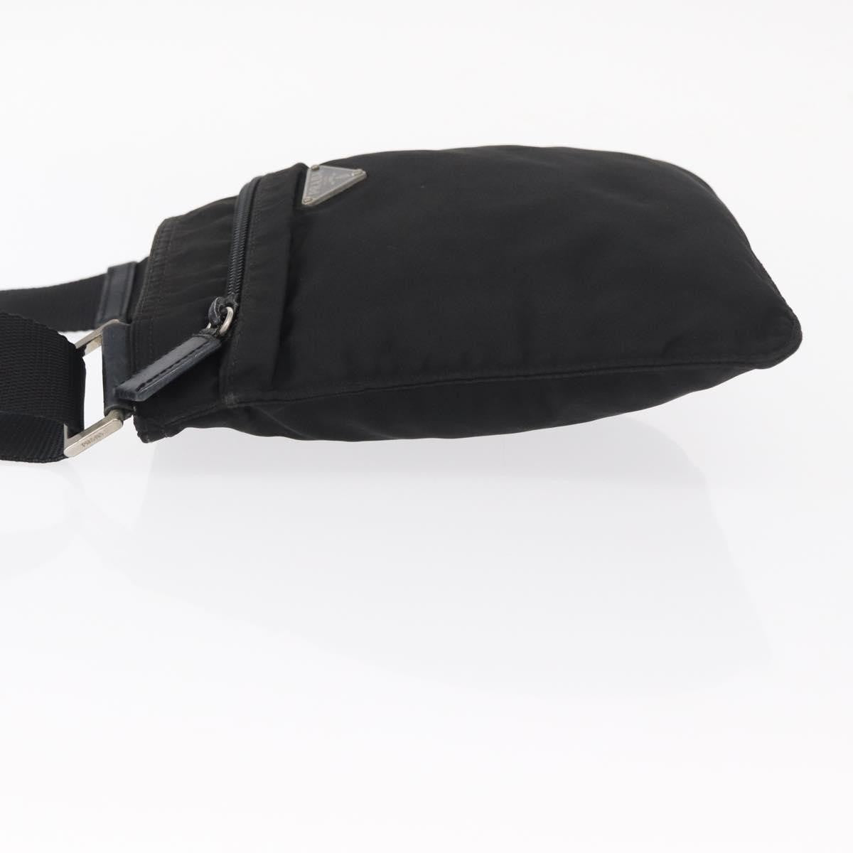 Prada Front Pocket Messenger Bag Tessuto, BLACK, NYLON, Shoulder bag