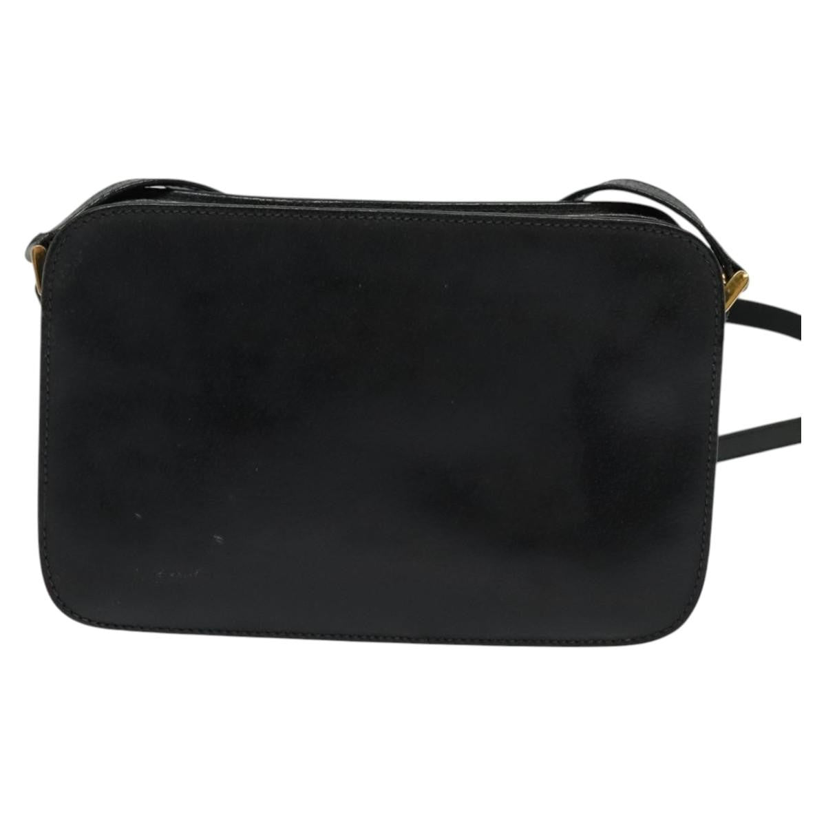 Gucci Vintage double G logo shoulder bag Leather, BLACK, LEATHER, Shoulder bag