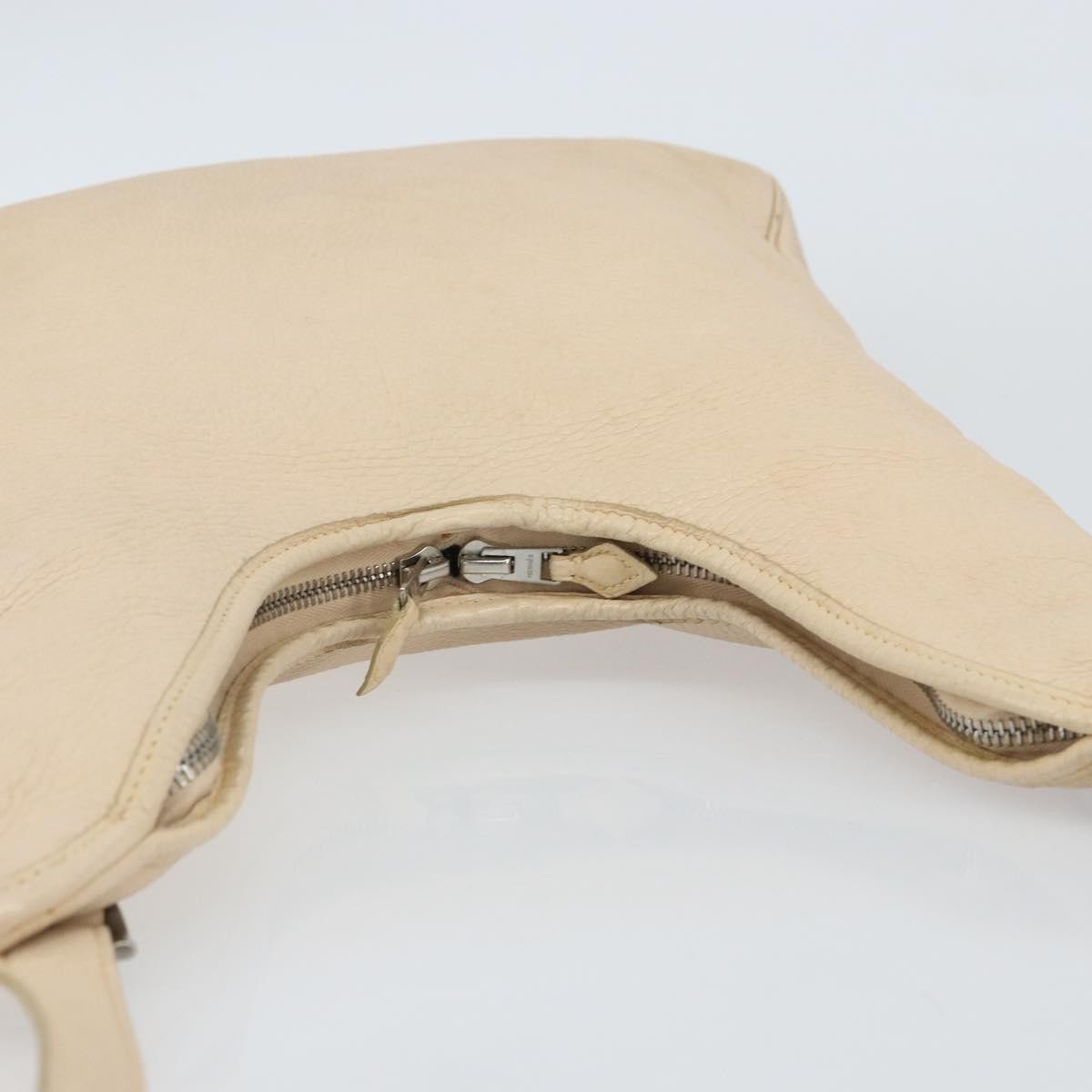 Hermes Massai Bag Leather, BEIGE, LEATHER, Shoulder bag