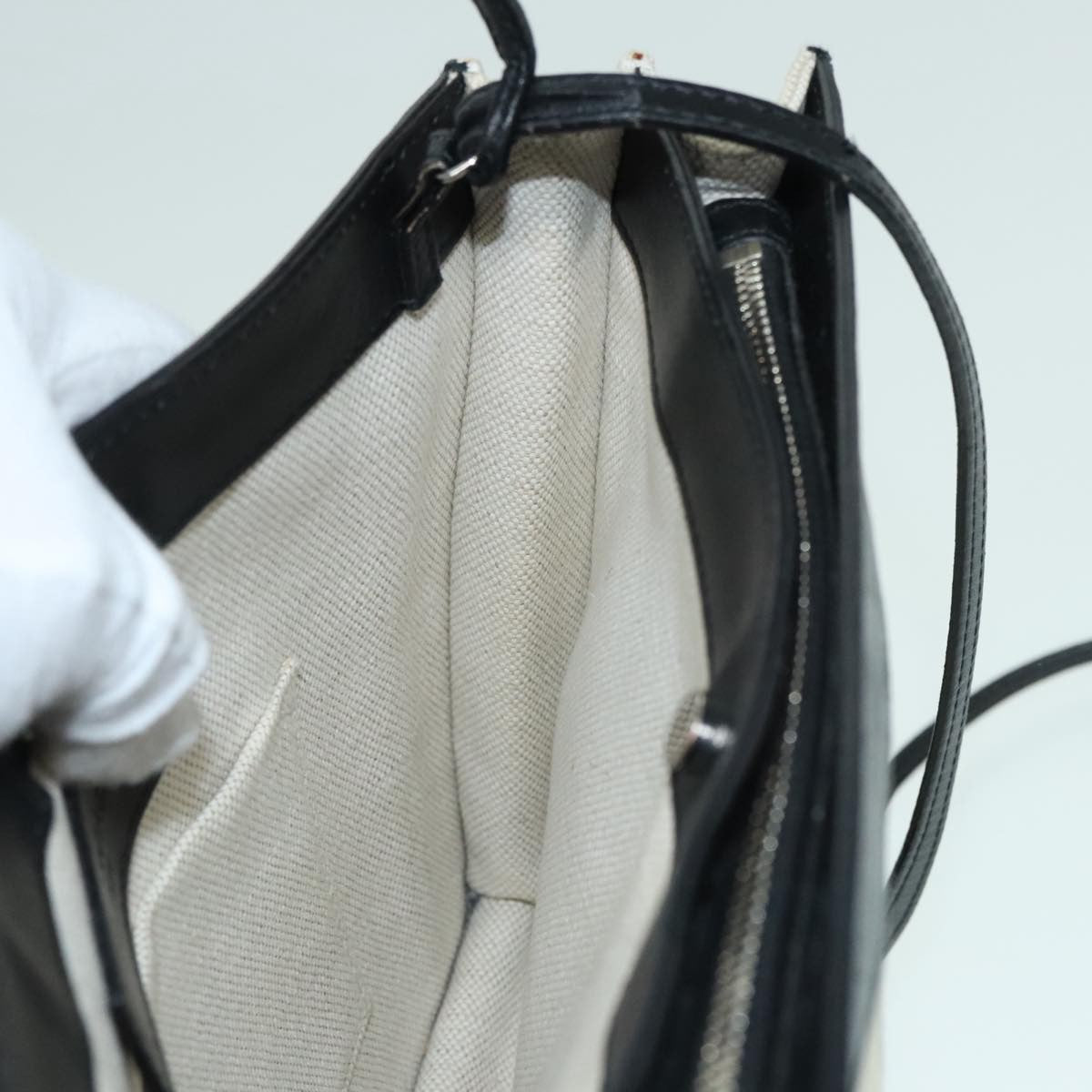 Balenciaga Navy Pochette Canvas and Leather, WHITE, CANVAS, Shoulder bag