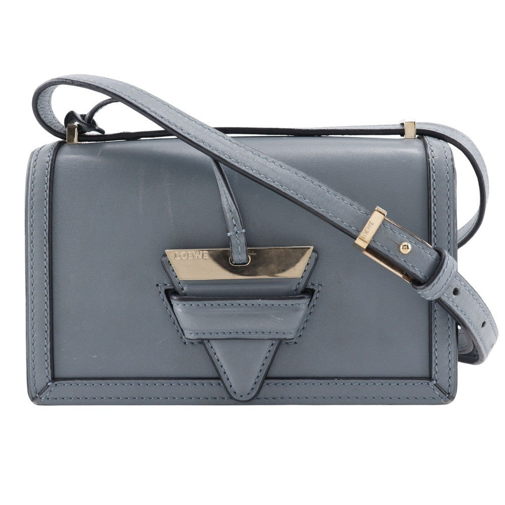 Loewe Barcelona Shoulder Bag Leather, BLUE, LEATHER, Shoulder bag
