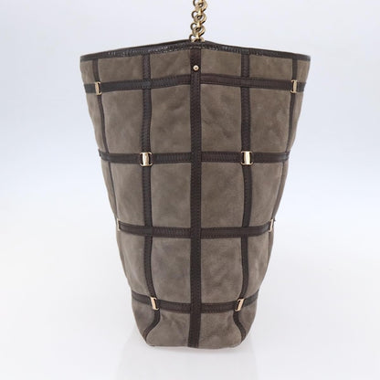 Salvatore Ferragamo Vala Shoulder Bag Suede, BROWN, SUEDE, Shoulder bag