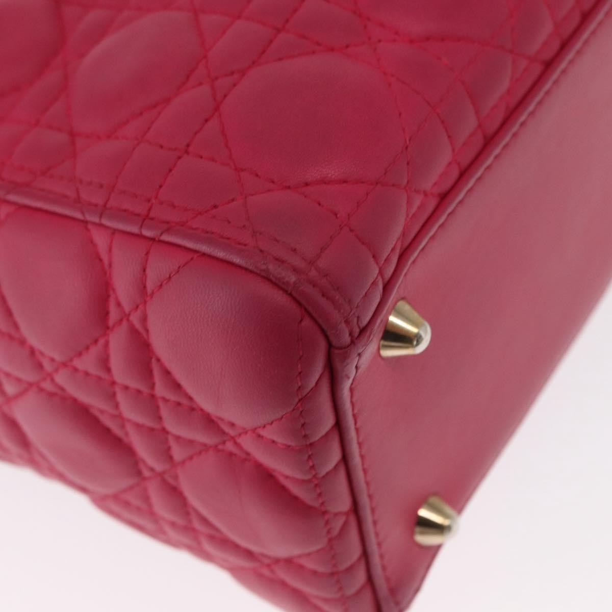 Christian Dior Lady Dior Bag Cannage Quilt Lambskin, PINK, LEATHER, Handbag