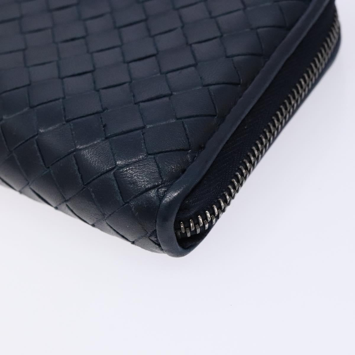 Bottega Veneta Intrecciato Wallet Leather, NAVY, LEATHER, Wallets