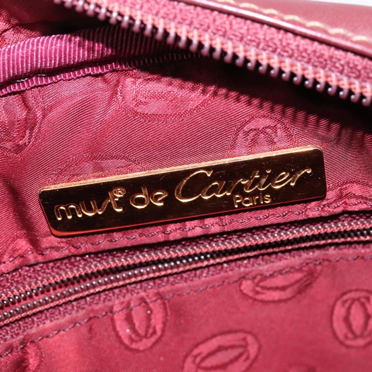 cartier Must de Cartier Shoulder Bag Leather, BURGUNDY, LEATHER, Shoulder bag
