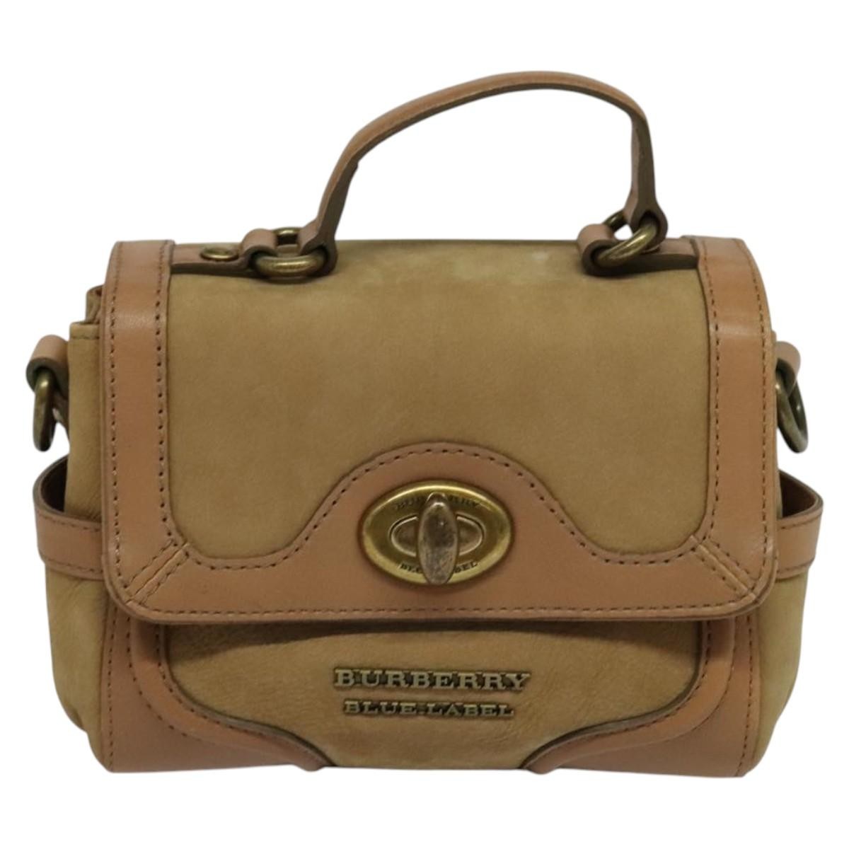 Burberry Blue Label Handbag Suede, BEIGE, SUEDE, Handbag