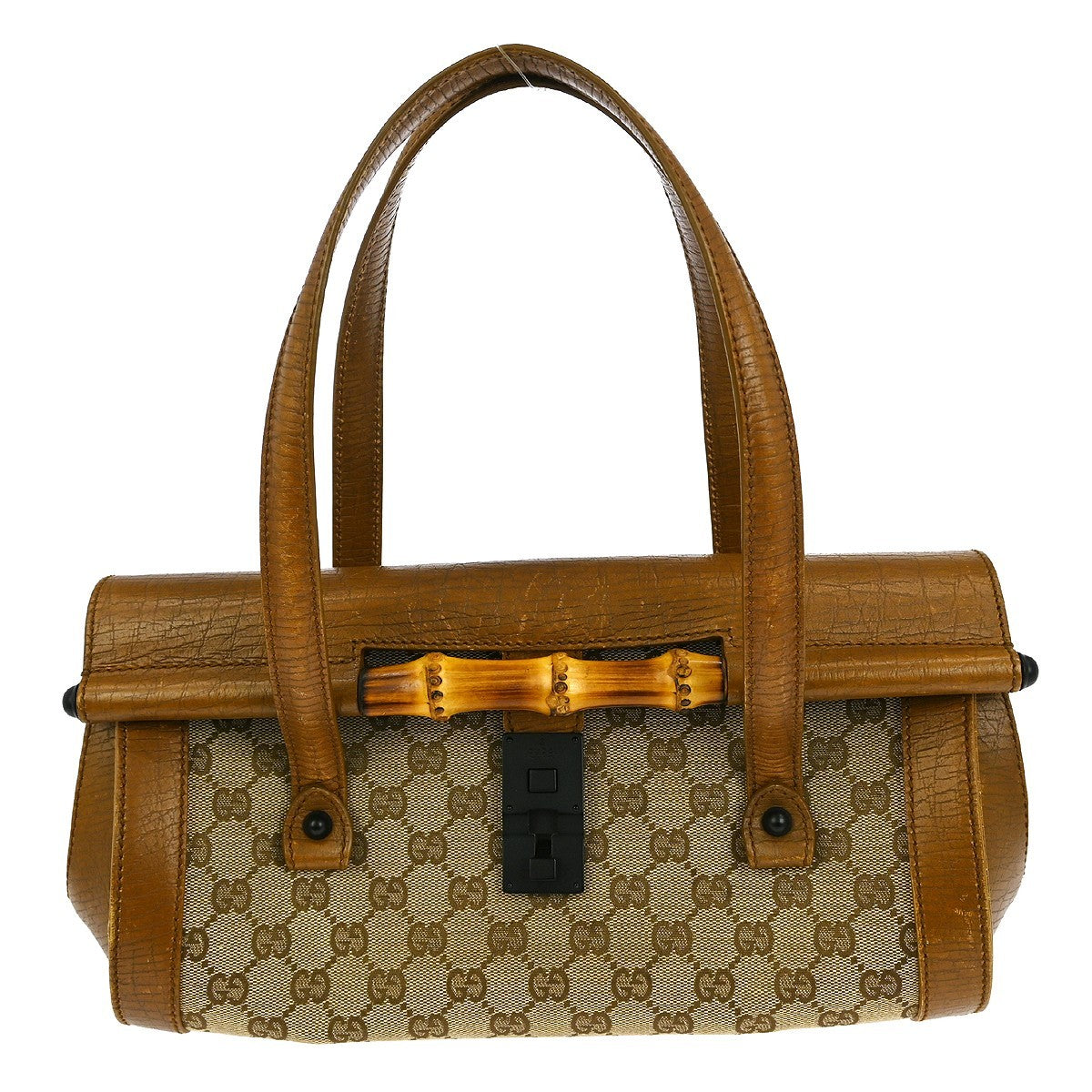 Gucci Bamboo Bullet Bag GG Canvas, BROWN, CANVAS, Shoulder bag