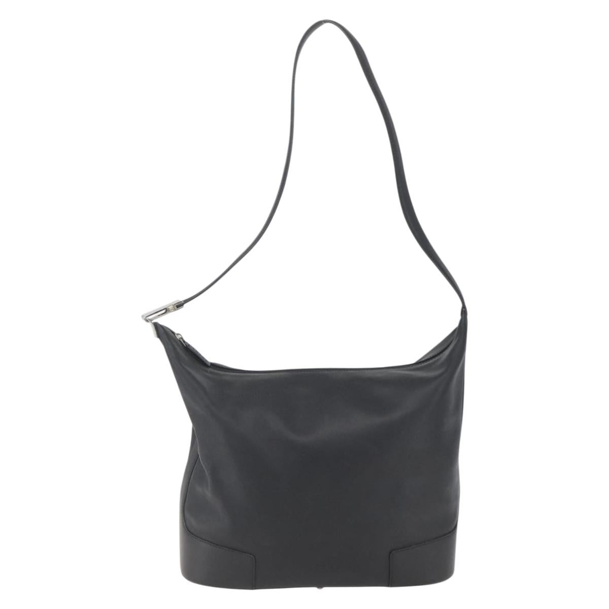 Loewe Vintage Shoulder Bag Leather, BLACK, LEATHER, Shoulder bag