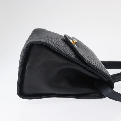 Bally Vintage Handbag Quilted Leather, NAVY, LEATHER, Handbag