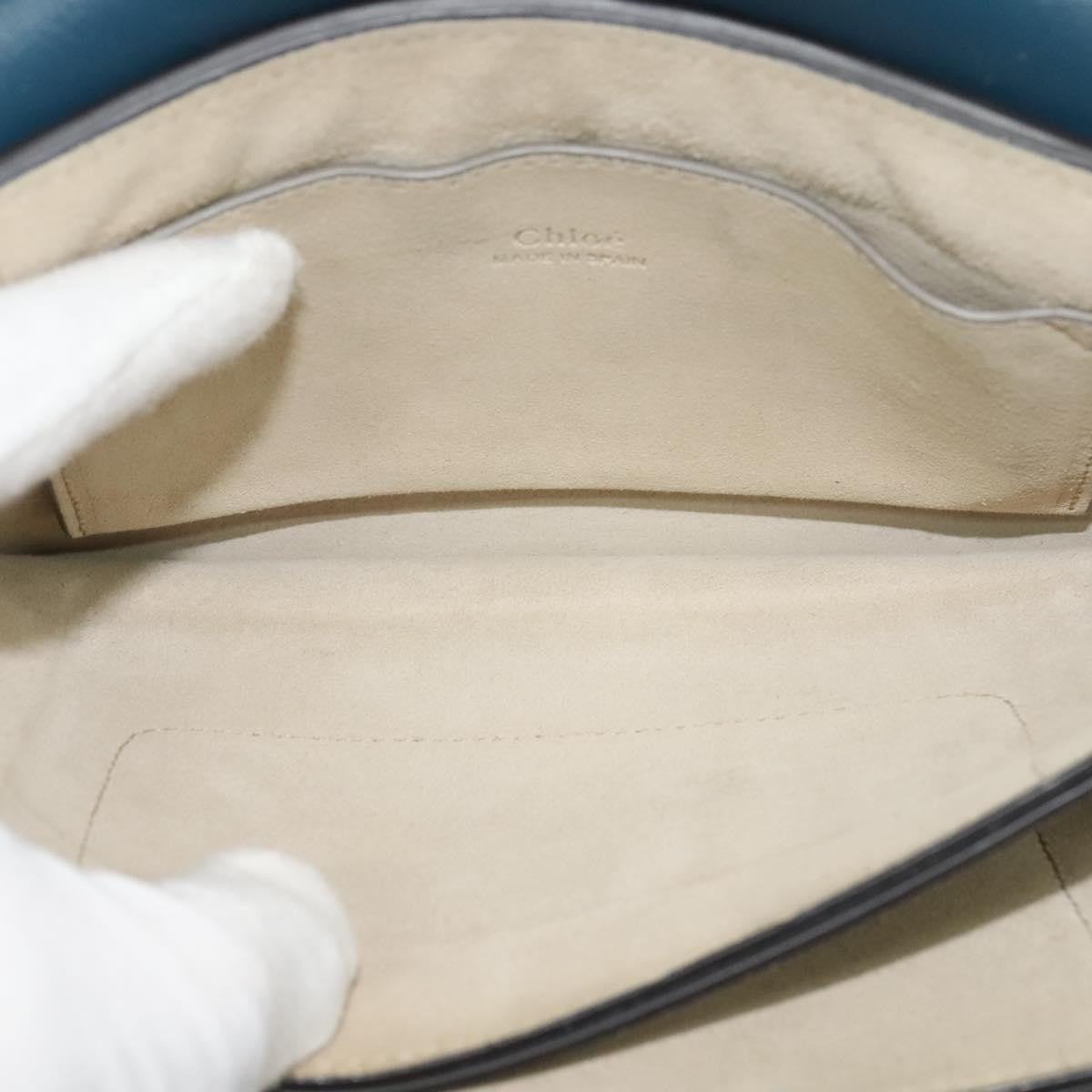 Chloe Faye Shoulder Bag Leather and Suede, TURQUOISE, SUEDE, Shoulder bag