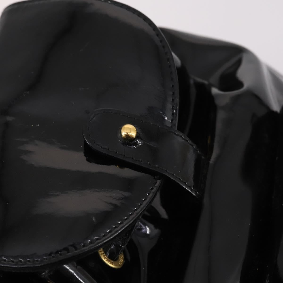 Gucci Vintage Bamboo Backpack Patent, BLACK, PATENT_LEATHER, Backpack