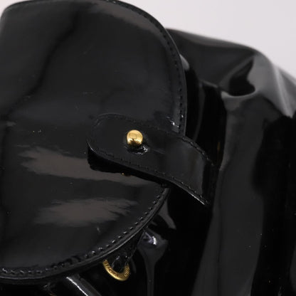 Gucci Vintage Bamboo Backpack Patent, BLACK, PATENT_LEATHER, Backpack
