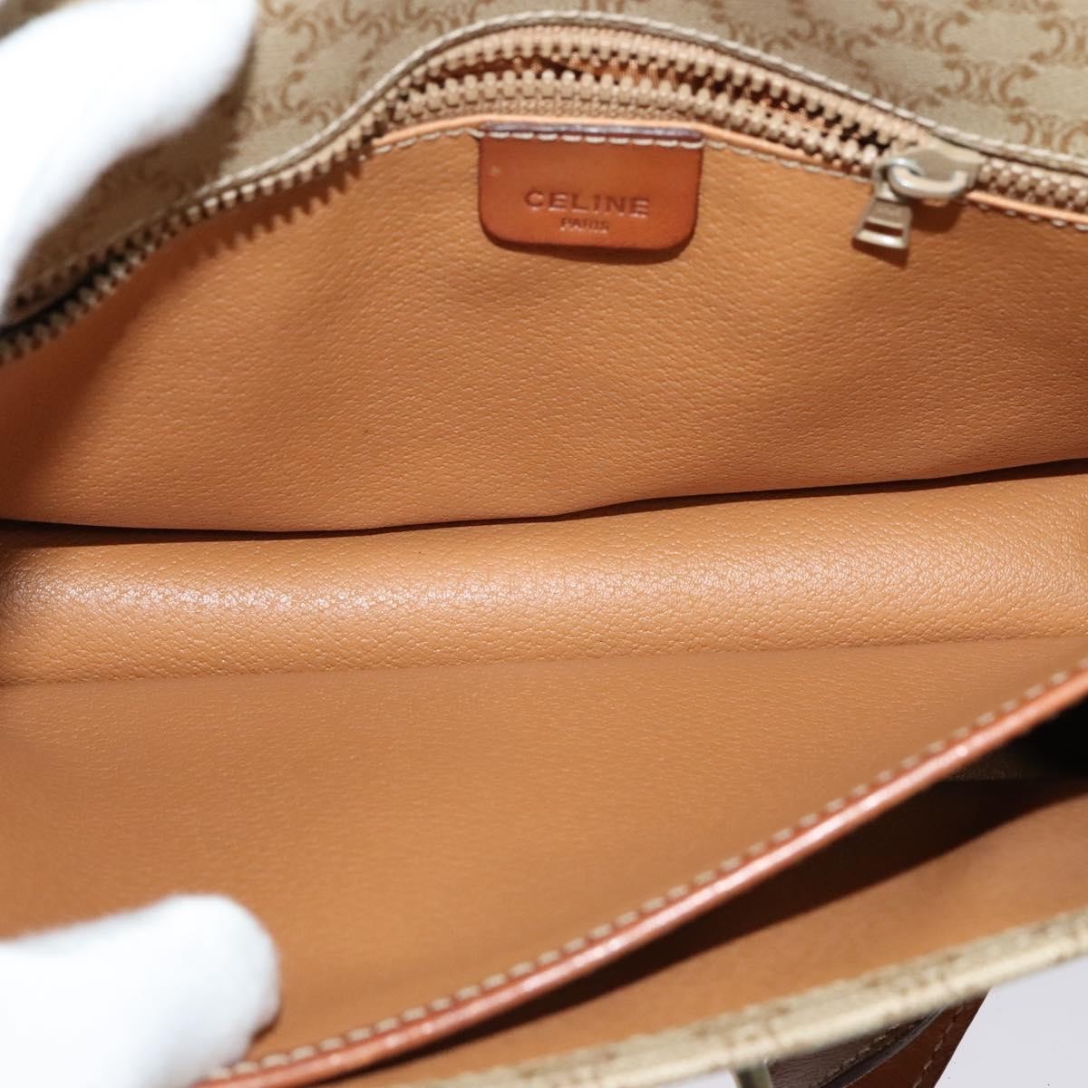 Celine Macadam Shoulder Bag PVC Leather, BEIGE, CANVAS, Shoulder bag