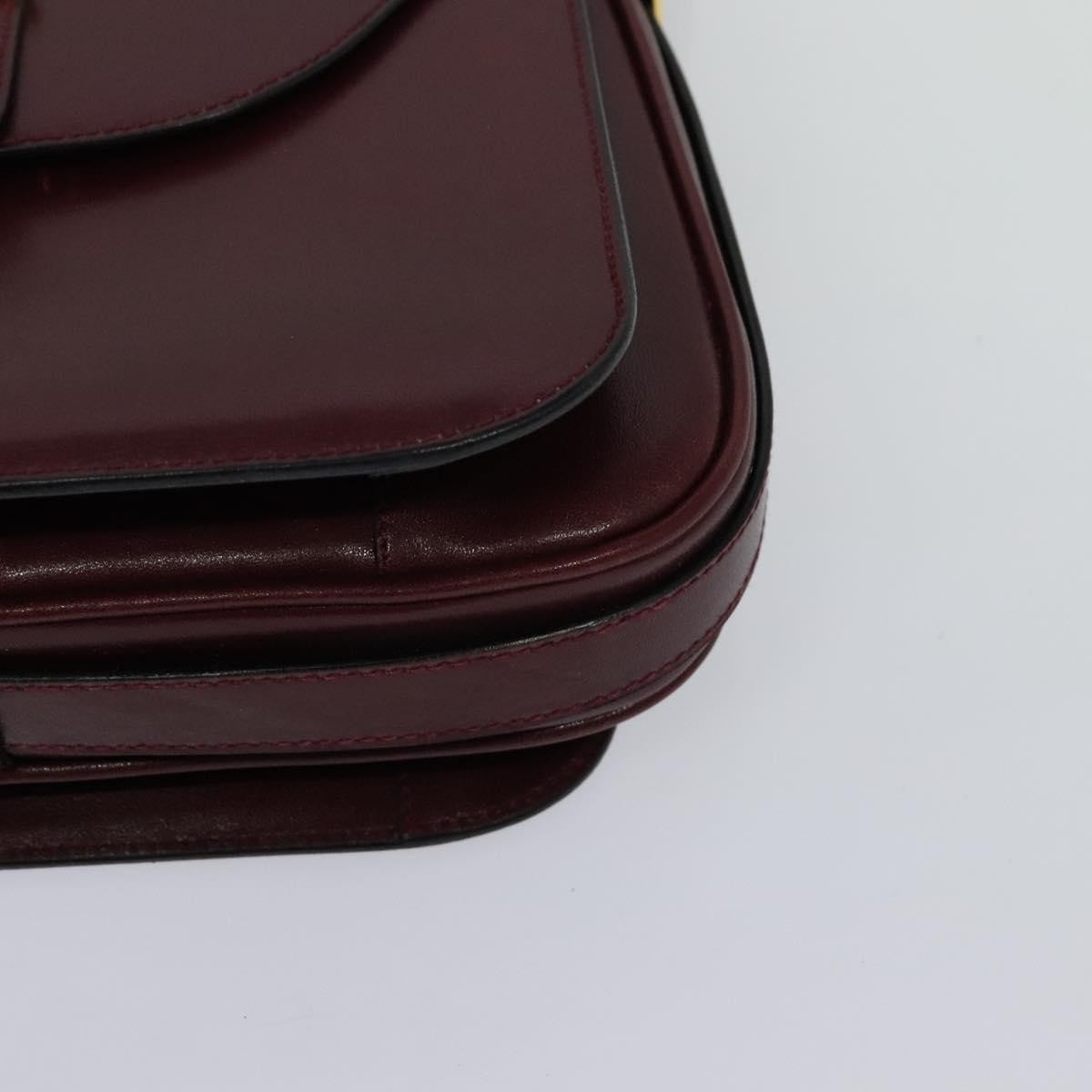 Bally Vintage Shoulder Bag Leather, BURGUNDY, LEATHER, Shoulder bag