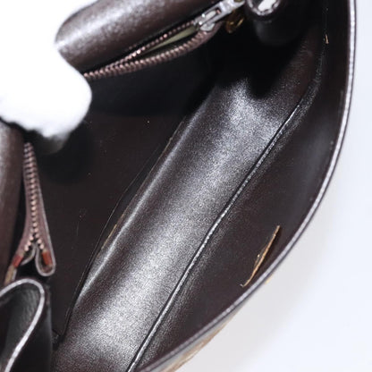 Christian Dior Vintage CD Flap Shoulder Bag Canvas, BROWN, CANVAS, Shoulder bag