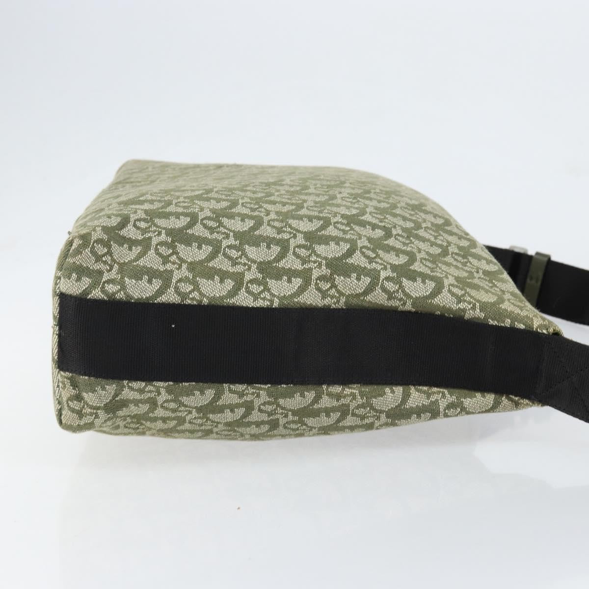 Christian Dior Vintage Trotter Shoulder Bag Canvas, GREEN, CANVAS, Shoulder bag