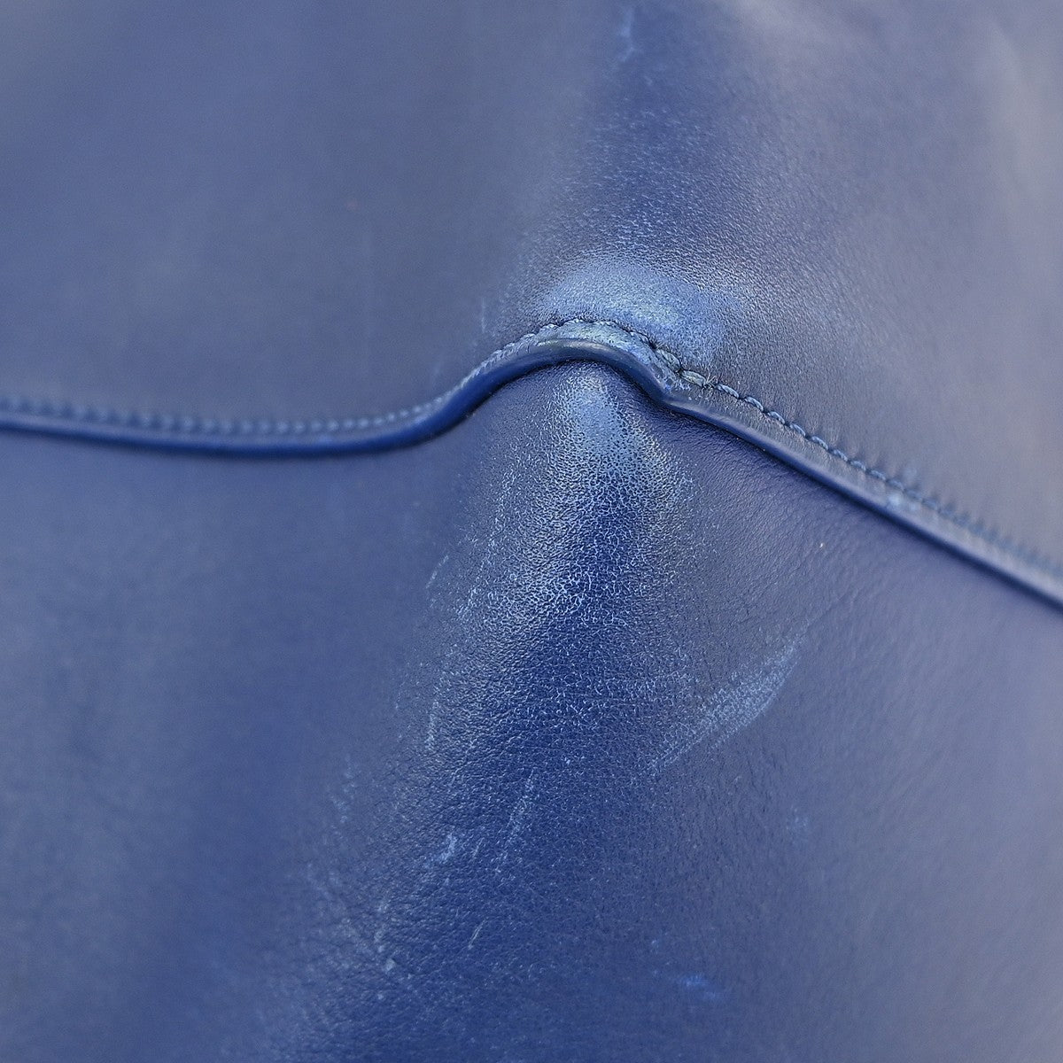 Celine Phantom Tie Cabas Tote Leather, BLUE, LEATHER, Tote bag