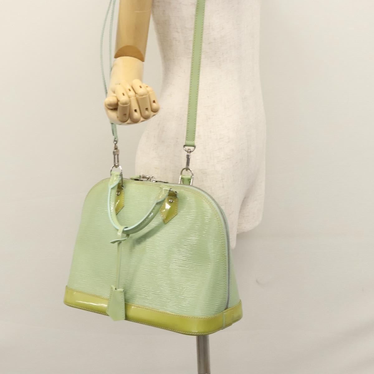 Louis Vuitton Alma Handbag Electric Epi Leather, GREEN, PATENT_LEATHER, Handbag