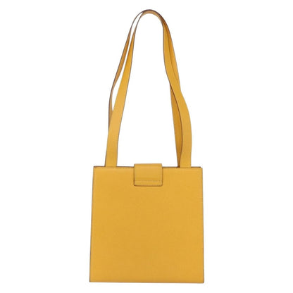 Celine Vintage Shoulder Bag Leather, YELLOW, LEATHER, Shoulder bag